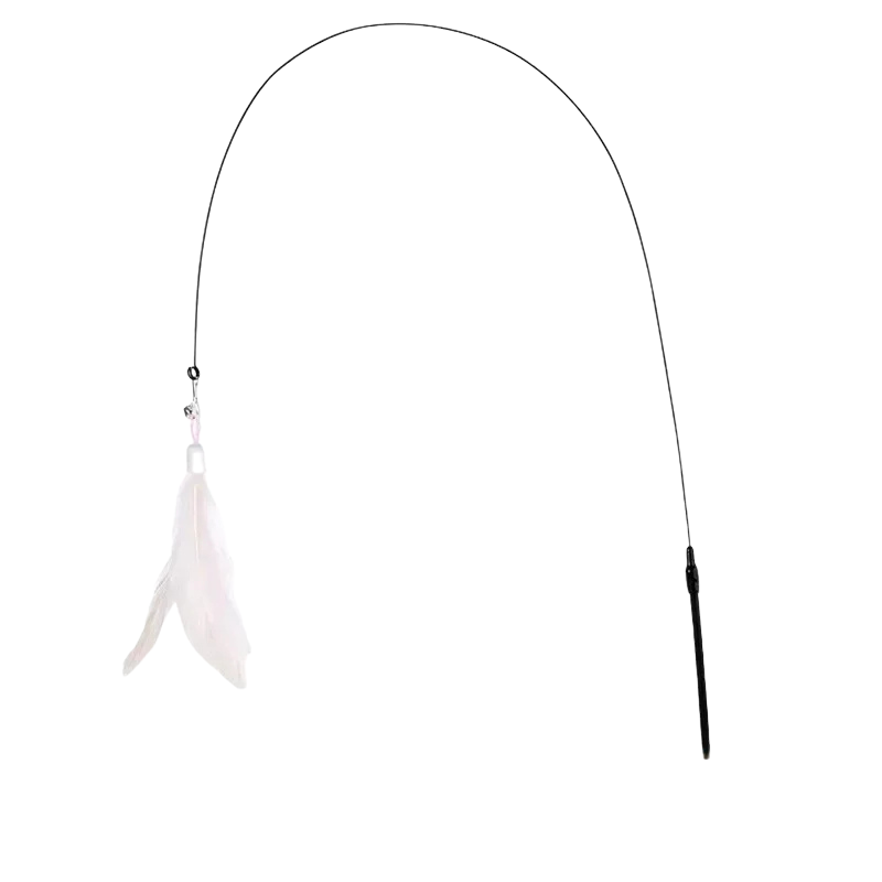 Interactive Cat Teaser Stick with Natural Feathers & Suction Cup - BIG FRENCHIES