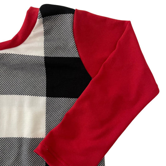 B/W Buffalo Plaid Zip Romper