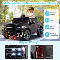 2 Seater 24V Ride on Toy for Big Kids Licensed Ram Truck with Remote and Music