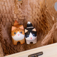 Hand-Carved Cat Painting Kit – Paint Two Cats, Create a Keychain - BIG FRENCHIES