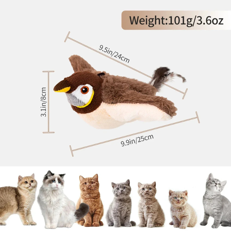 Flapping Bird Cat Toy – Interactive Catnip Plush - BIG FRENCHIES