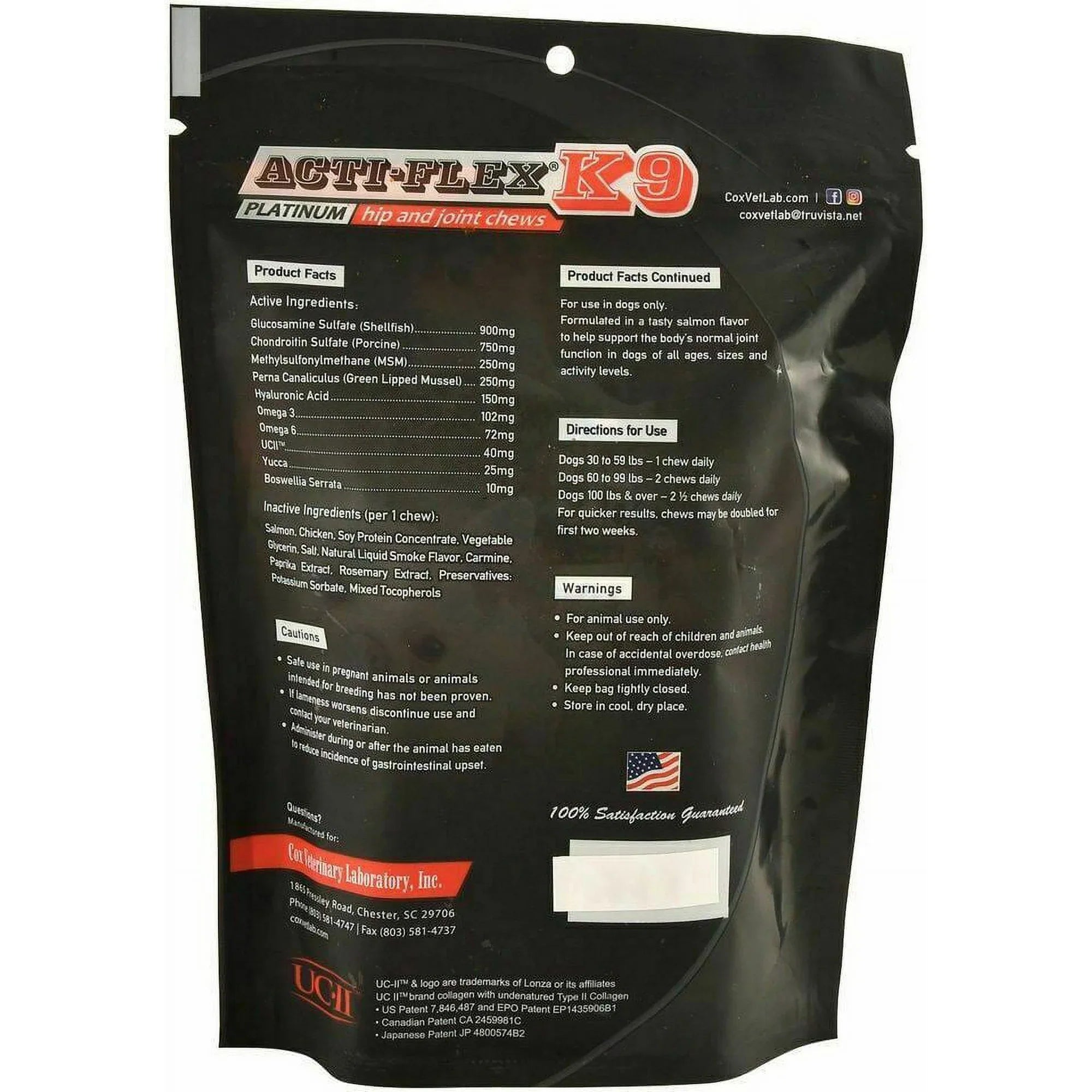 Cox Veterinary Acti-Flex K-9 Platinum Hip & Joint Chews 12 oz. Dog Joint Supplement