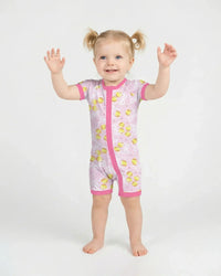 Softball Cherry Mom And Girl Matching Bamboo Shorty Zippy
