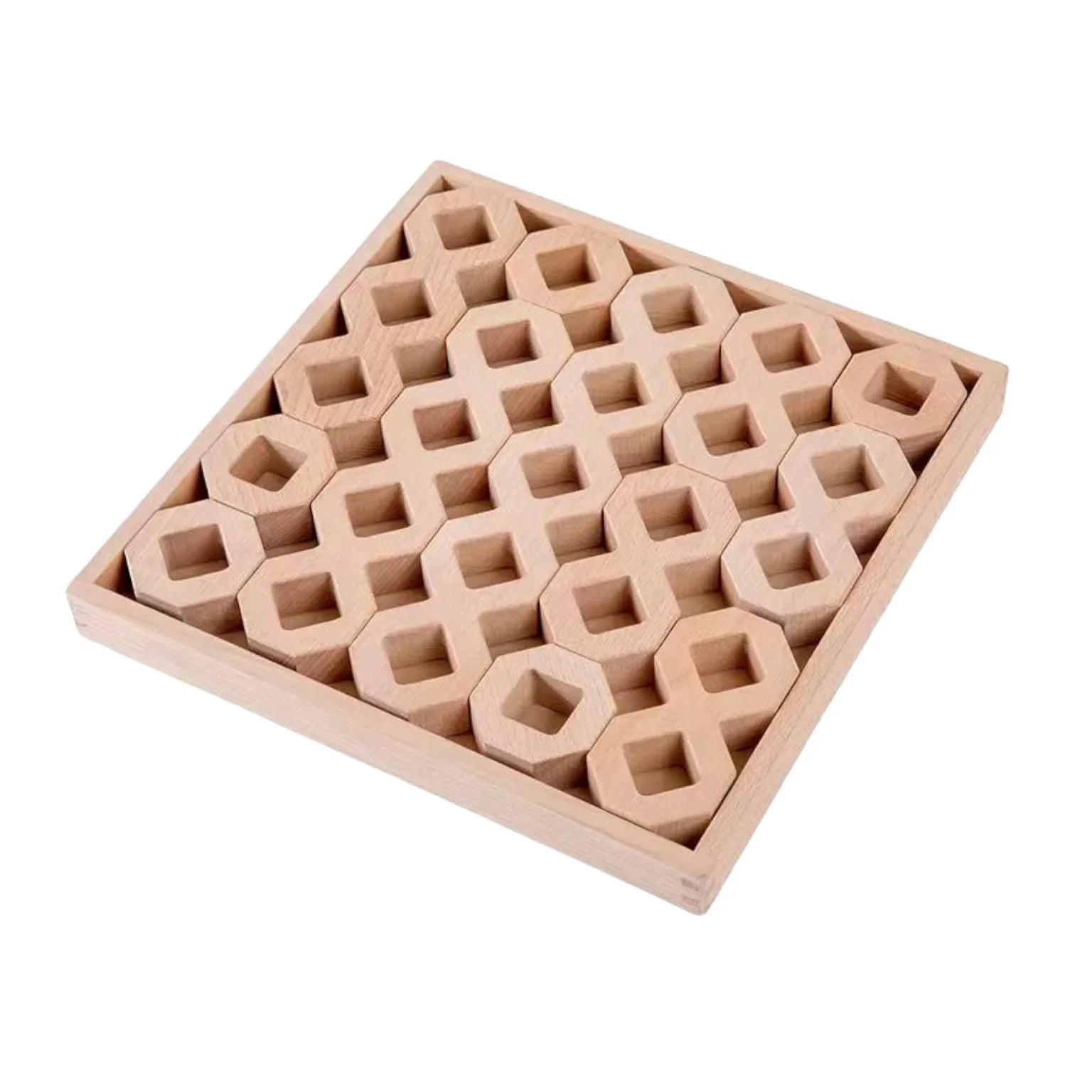 **Pre-order (Ships in 2-3 Weeks)**12-Piece Wooden Window Building Blocks Set with Storage Tray | Lucite-Compatible - BIG FRENCHIES