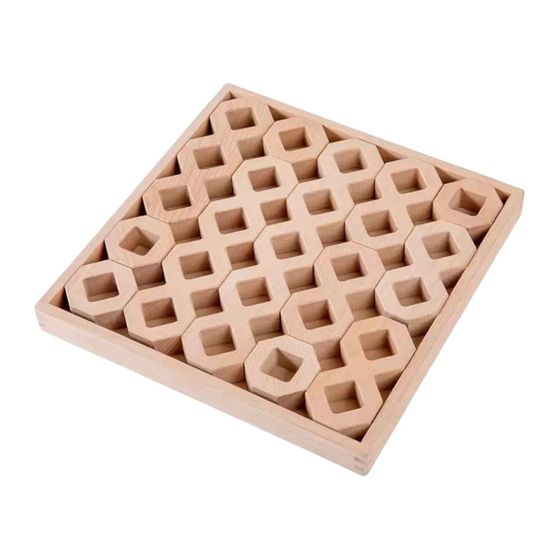**Pre-order (Ships in 2-3 Weeks)**12-Piece Wooden Window Building Blocks Set with Storage Tray | Lucite-Compatible - BIG FRENCHIES