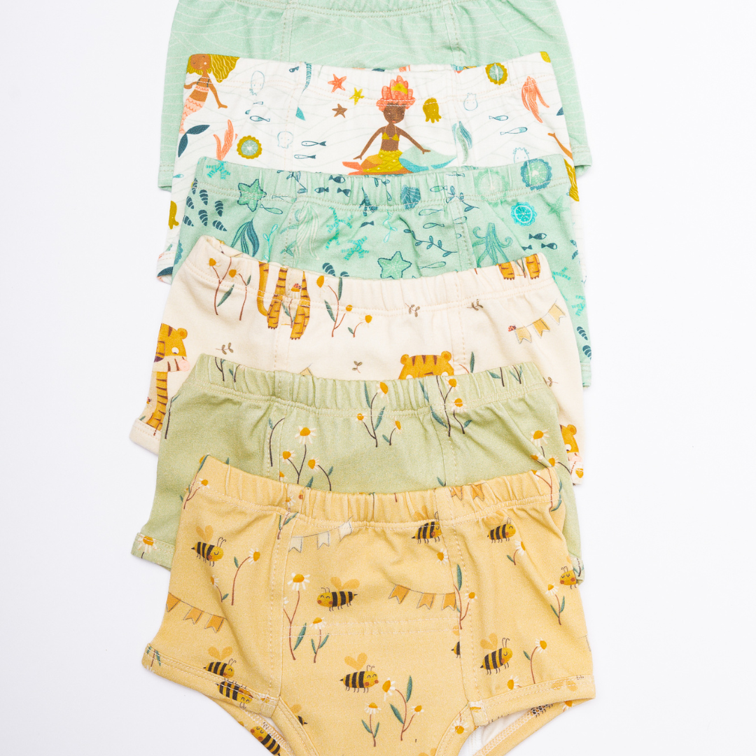Mermaids-Organic Cotton Potty Training Underpants (6 Pack) - BIG FRENCHIES