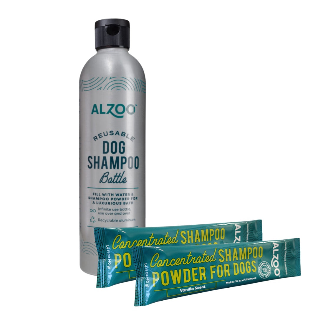Alzoo Dog Puppy Vanilla Scent Concentrate Shampoo Makes 32oz No Waste Recycable Reusable