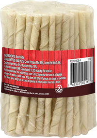 Beef Raw Dog Cadet Hide Rawhide Twists 5-inch Chews 100 Count