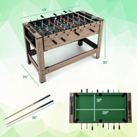 2-in-1 Swivel Game Table for Teens Adults-Brown