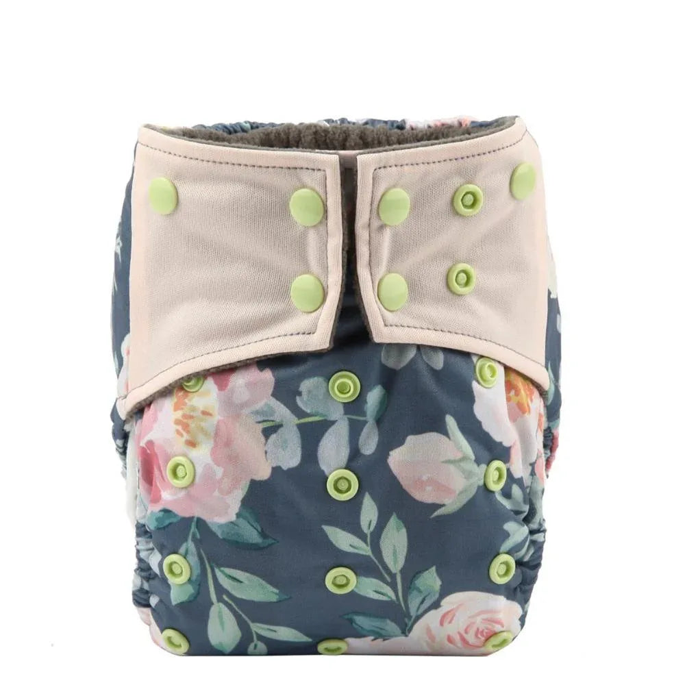 Luxury Charcoal Bamboo Baby Cloth Diaper Nappy Washable Reusable Double Gusset Square Tabs Nappies for Baby and Kids - BIG FRENCHIES