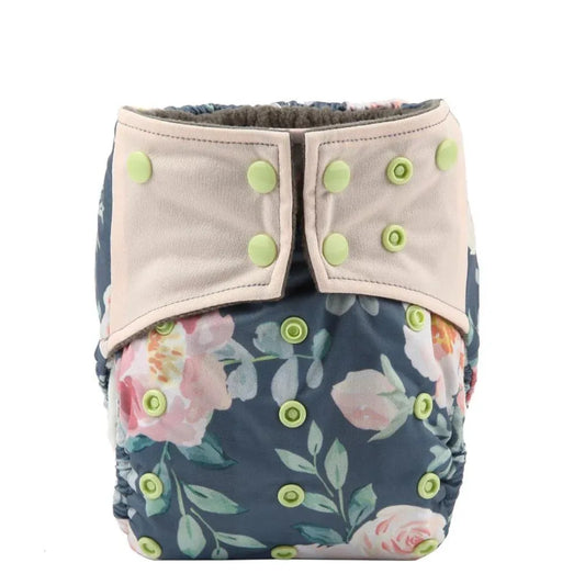 Luxury Charcoal Bamboo Baby Cloth Diaper Nappy Washable Reusable Double Gusset Square Tabs Nappies for Baby and Kids - BIG FRENCHIES
