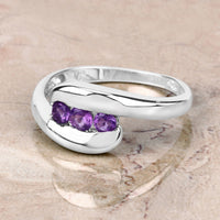 0.54 Carat Genuine Amethyst .925 Sterling Silver Ring