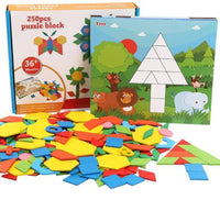 250pcs Wooden Geometric Clever Board Puzzle 3D Board Toy Baby Early Educational Learning Toys for Children Game (Multicolor) - BIG FRENCHIES