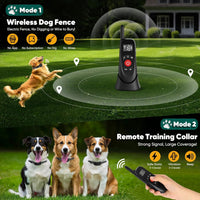 Wireless Dog Fence Collar Electric Training Remote Waterproof 1640ft Range