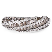 1.25 Carat Genuine Champagne Diamond & White Diamond .925 Sterling Silver Ring