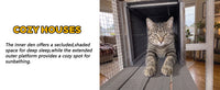 Gray Wooden Catio Pet Enclosure with Waterproof Top, Spacious and Secure Cat House & Small Animal Cage,2 Napping Boxes