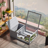 Wooden Reptile Cage with 3 Windows Slide-out Tray for Turtles, Lizards, Snakes