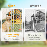Heavy Duty Outdoor Dog Kennel with Waterproof Roof, Secure Latch, Chain Link Dog Run for Backyard, 19.7 x 19.7 x 8.9