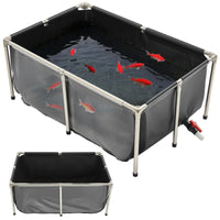 Canvas Fish Pond Above Ground Koi Tank 126.8 Gal With Clear Viewing Panel