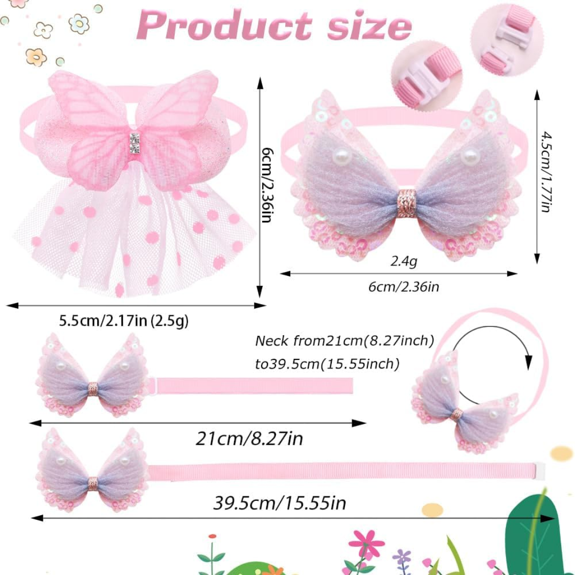 20Pcs Cute Dog Collar Grooming Accessory For Small Breed Puppies Cats