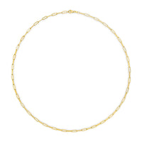 Solid 14K Yellow Gold 2.5mm Paperclip Chain Necklace Unisex 18" Inches