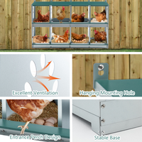 8 Compartment Chicken Nesting Boxes,For Laying Eggs, Metal Poultry Nest Box Wall Mount For Chickens, Hens, Large Vented 