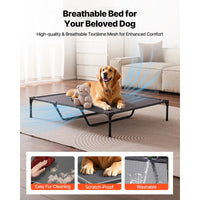 Elevated Dog Bed For Large Dogs XL, Raised Dog Cot With Heavy Duty Steel Frame, Breathable Teslin Mesh Cooling Dog Bed, 
