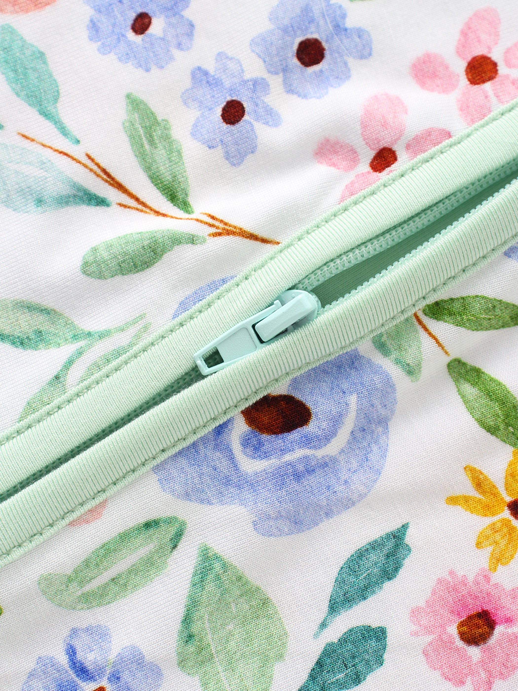 PoshTOT Ink Flower Bamboo Baby Convertible Zippy Romper