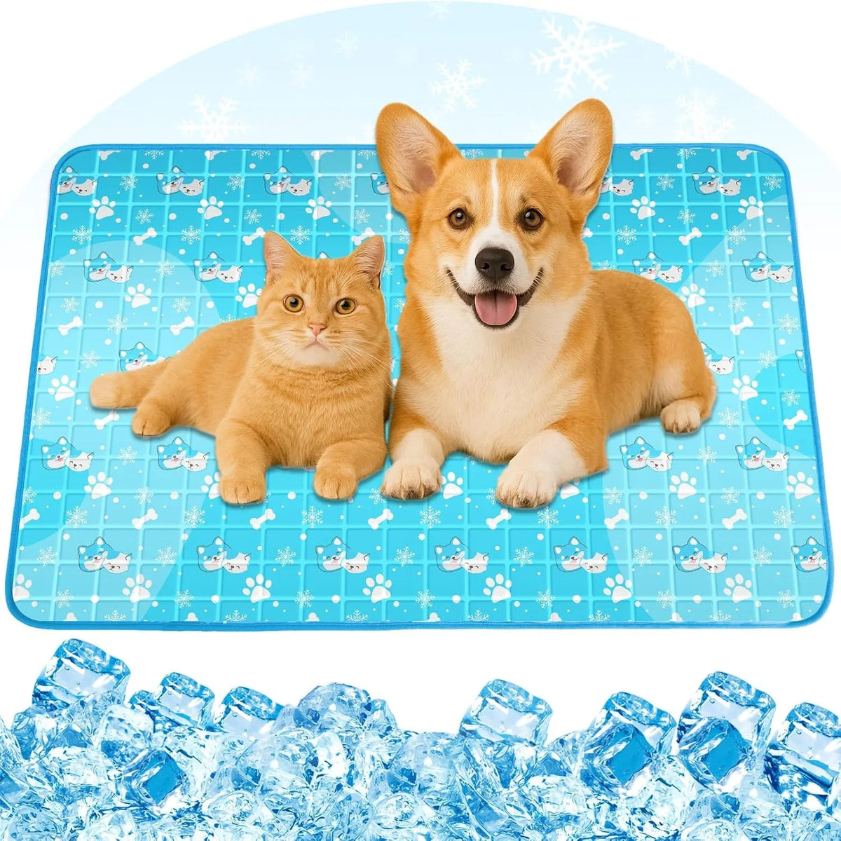 Dog Cooling Mat, Pet Cooling Mat With Non-Toxic Solid Gel, Self-Cooling Pad For Dogs, Waterproof, Durable Cooling Bed Fo