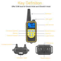 1Pc Dog Training Collar With Remote IP67 Waterproof Pet Trainer 300mAh Rechargeable 875 Yard Remote Control 4 Modes Adju
