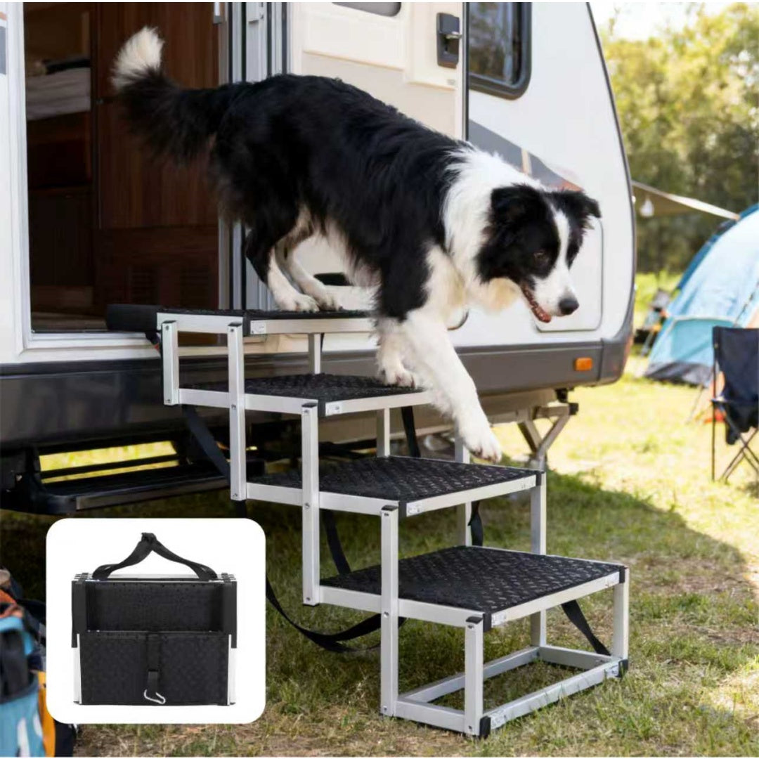 Foldable Dog Ramp For Cars, SUVs, Trucks, Portable Pet Dog Stairs For Large Dogs With Non-Slip Surface Reinforced Design