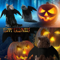 Pet Cat Bat Wings For Halloween Party Decoration, Puppy Collar Leads Cosplay Bat Costume,Cute Puppy Cat Dress Up Accesso