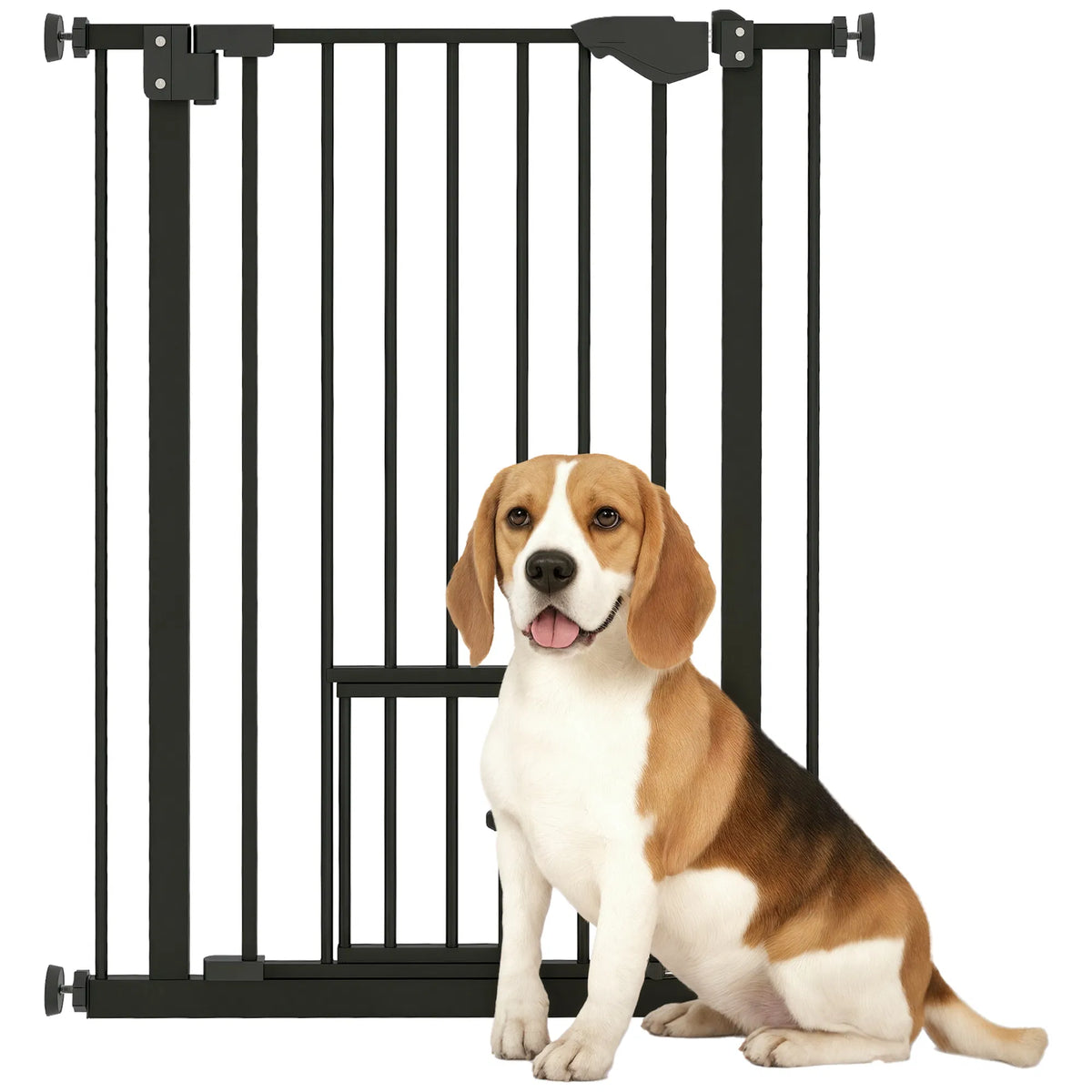 36" Easy Open Indoor Dog Gates for Doorways, House, Stair - Black