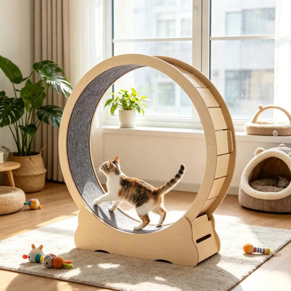 Wooden Cat Exercise Wheel