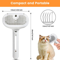 3 In 1 Cat Steam Brush, Pet Steam Brush For Cat Dog Long Short Haired, Pet Spray Hair Removal Comb For Small Animals She
