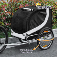 Dog Bike Trailer, Pet Cart Bicycle, Wagon Cargo Carrier Attachment with Hitch, Reflectors, Flag for Medium Dogs, Pet Whe