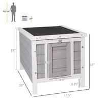 Small Wooden Rabbit Hutch Bunny Cage Guinea Pig Cage Duck House Dog House with Openable & Waterproof Roof, for Rabbits, 