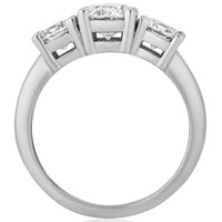 3 CTW AGI Certified Lab Grown Diamond (G-VS) Three Stone Engagement Ring in of 14K Gold