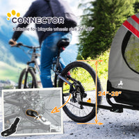 2-in-1 Pet Bike Trailer for Small Medium Dogs, Road-Visibility Dog Stroller Bicycle Carrier, Weather-Strong Bike Wagon T