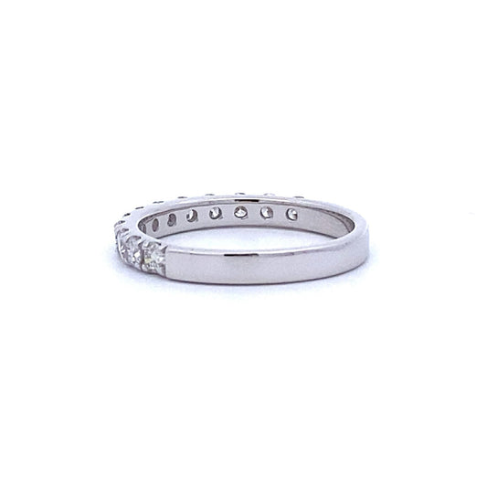 Natural .75ct Diamond Wedding Band Ring 14KT White Gold