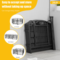 Dog Playpen Indoor 24 inch 8 Panels Metal Dog Pen Pet Dog Fence Outdoor Exercise Pen with Doors, Heavy Duty Dog Fence Pu