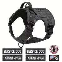 Tactical Pet Chest Service Dog Harness Vest Adjustable Reflective Dog Harness Metal Buckle Hiking Training