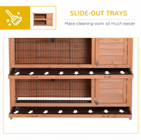 54 Rabbit Cage, 2-Tier Rabbit Hutch Outdoor Guinea With Removable Dividers And Pull-Out Trays, Orange