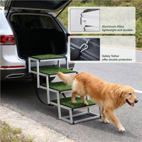 Foldable Dog Ramp For Cars, SUVs, Trucks, Portable Pet Dog Stairs For Large Dogs With Non-Slip Surface Reinforced Design