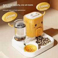 2 In 1 Automatic Pet Feeder And Water Dispenser, Large Capacity 2300ML Feeder & 1000ML Water Bowl, Gravity Refill Anti S