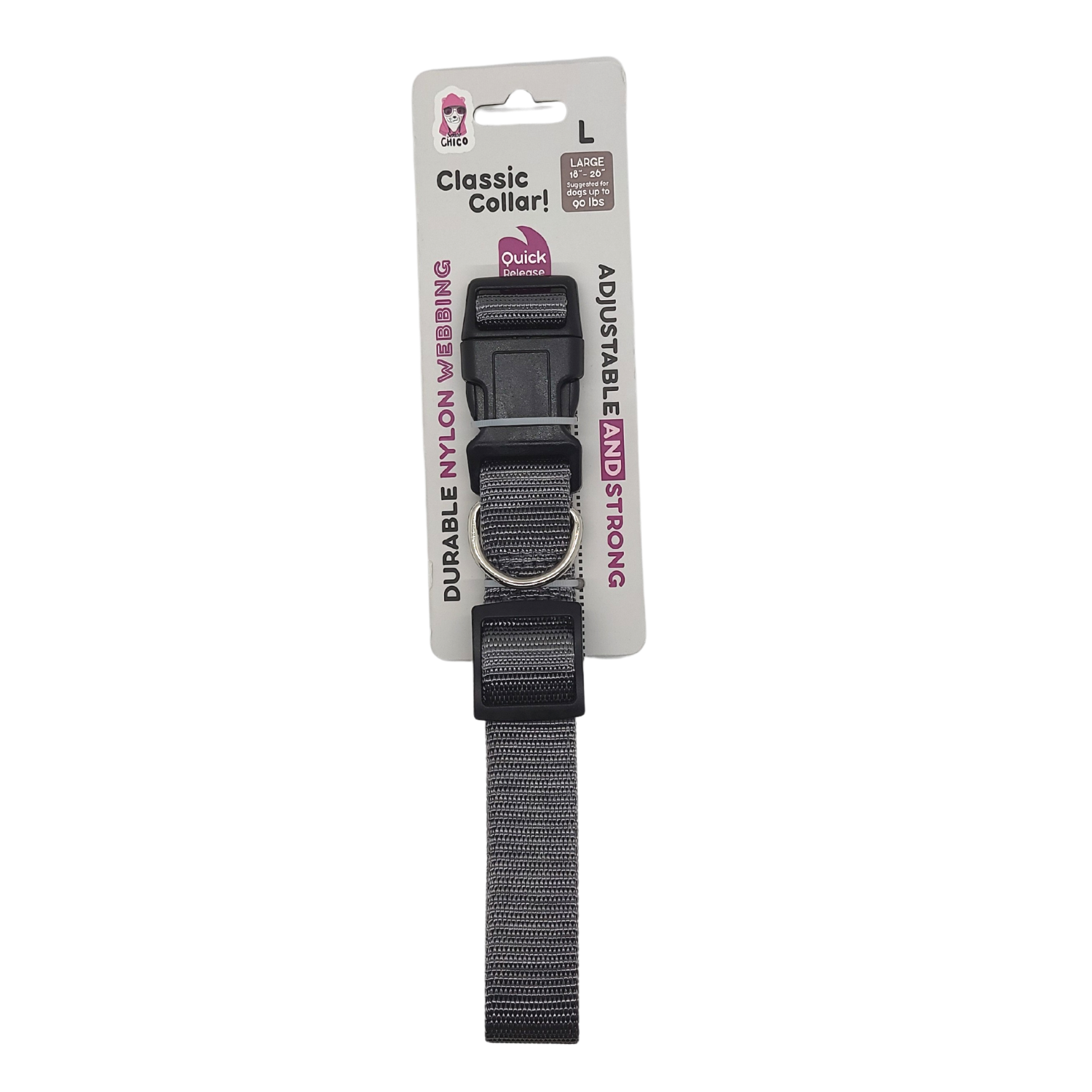 Quick-Release Nylon Dog Collar – Stylish & Durable, Adjustable Fit - BIG FRENCHIES