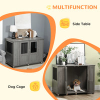 Dog Crate Furniture with Lockable Magnetic Door, Adjustable feet for Extra Large, Medium & Small Dogs, Indoor Use, Grey
