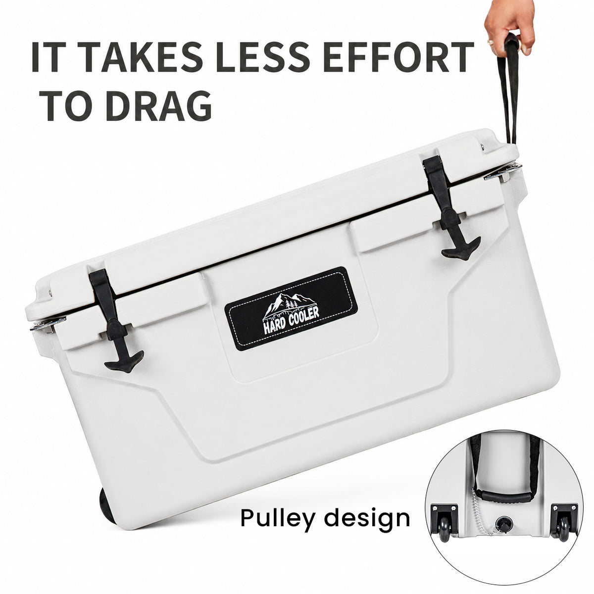 White outdoor Camping Picnic Fishing portable cooler 65QT Portable Insulated Cooler Box