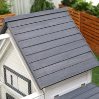 Chicken Coop Wooden Chicken House Rabbit Hutch Poultry Cage Hen Pen With Nesting Box, Ramp, Run