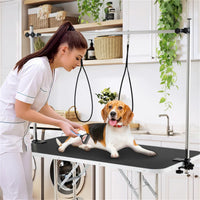 Foldable Pet Grooming Table with Adjustable H-shaped Arms, 330 LBS Capacity for Small-Large Dogs